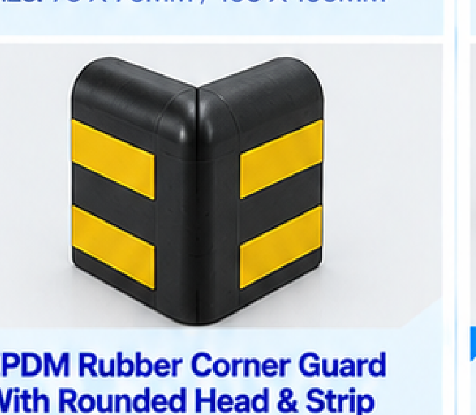 EPDM Rubber Corner Guard With Rounded Head & Strip