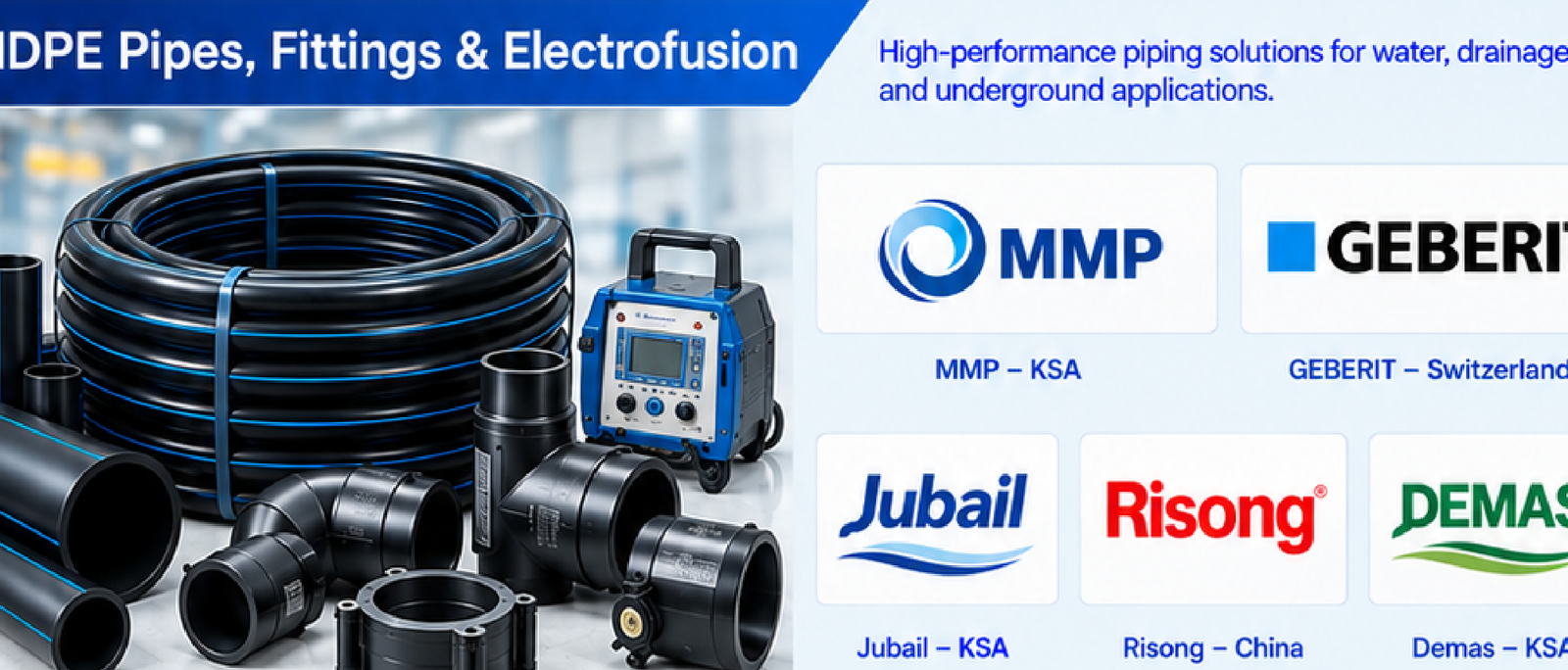 HDPE Pipes, Fittings & Electrofusion